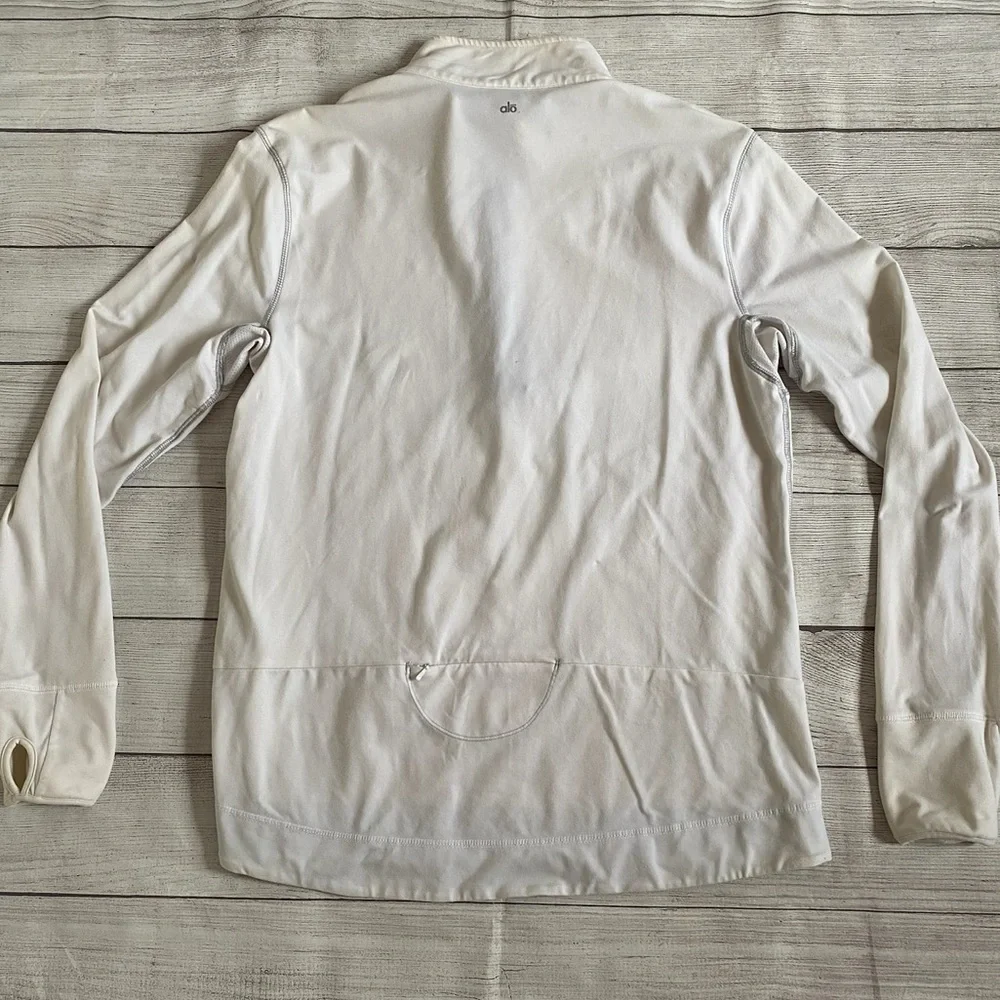 Alo White Long Sleeve CoolFit Pullover XXL - Picture 3 of 5